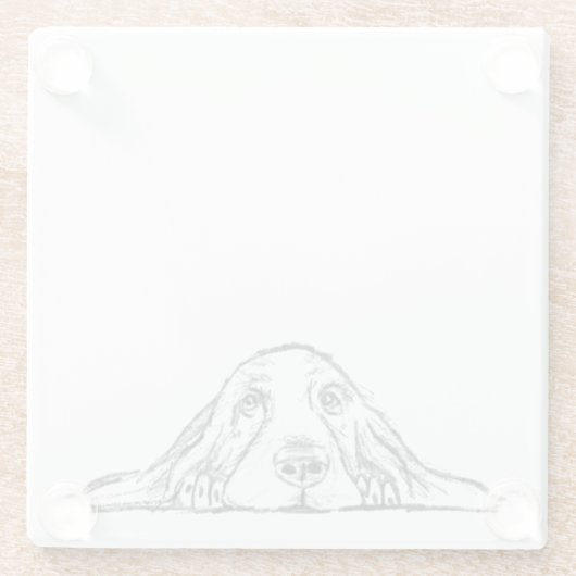 zwarte witte, eenvoudige puppy-ogen glazen onderzetter (Achterkant)