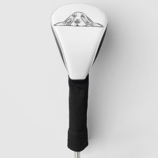 zwarte witte, eenvoudige puppy-ogen golfheadcover