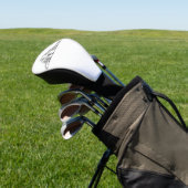 zwarte witte, eenvoudige puppy-ogen golfheadcover (Insitu)