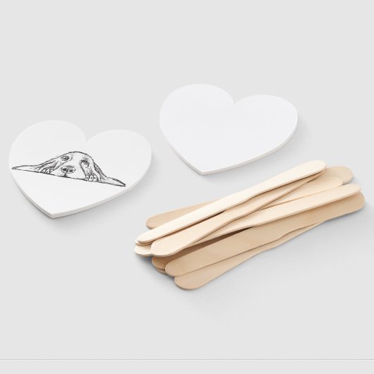 zwarte witte, eenvoudige puppy-ogen handwaaier (Niet-gemonteerd)