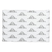 zwarte witte, eenvoudige puppy-ogen kussensloop (Achterkant)