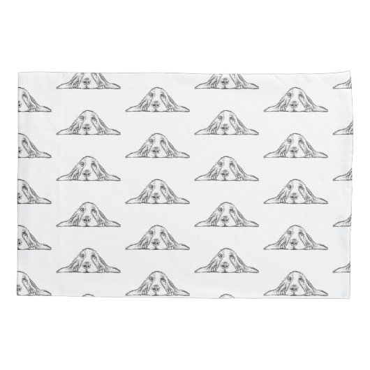 zwarte witte, eenvoudige puppy-ogen kussensloop (Achterkant)