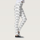 zwarte witte, eenvoudige puppy-ogen leggings (Rechts)