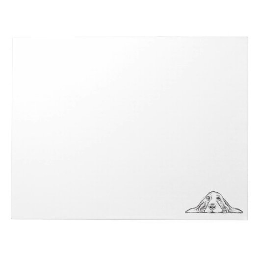 zwarte witte, eenvoudige puppy-ogen notitieblok (Voorkant)