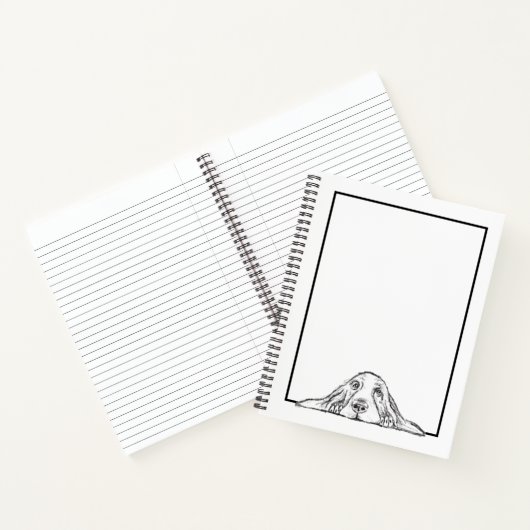 zwarte witte, eenvoudige puppy-ogen notitieboek (Binnen)