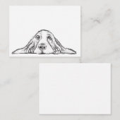 zwarte witte, eenvoudige puppy-ogen notitiekaartje (Voorkant / Achterkant)