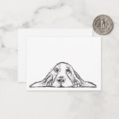 zwarte witte, eenvoudige puppy-ogen notitiekaartje (Voorkant / Achterkant in situ)