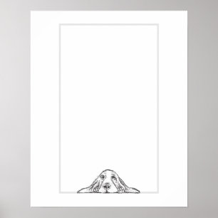 zwarte witte, eenvoudige puppy-ogen poster