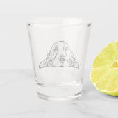 zwarte witte, eenvoudige puppy-ogen shot glas (Achterkant)