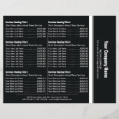 Zwarte witte eenvoudige rand Prijslijst 6 Flyer (Voorkant)