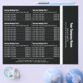 Zwarte witte eenvoudige rand Prijslijst 6 Flyer (Enkel)