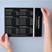 Zwarte witte eenvoudige rand Prijslijst 6 Flyer (Hand)