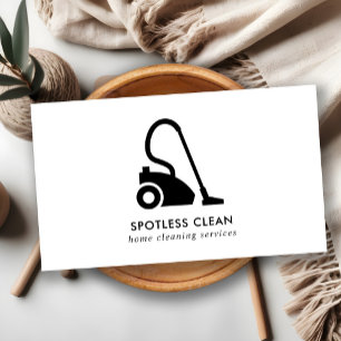 ZWARTE WITTE EENVOUDIGE VACUUM CLEANER CLEANER SER VISITEKAARTJE