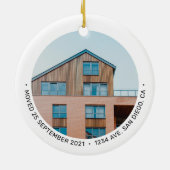 Zwarte & Witte Eerste Kerstdag Foto Ornam Keramisch Ornament (Achterkant)