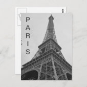 Zwarte & Witte Eiffeltoren in Parijs Frankrijk Rei Briefkaart (Voorkant / Achterkant)