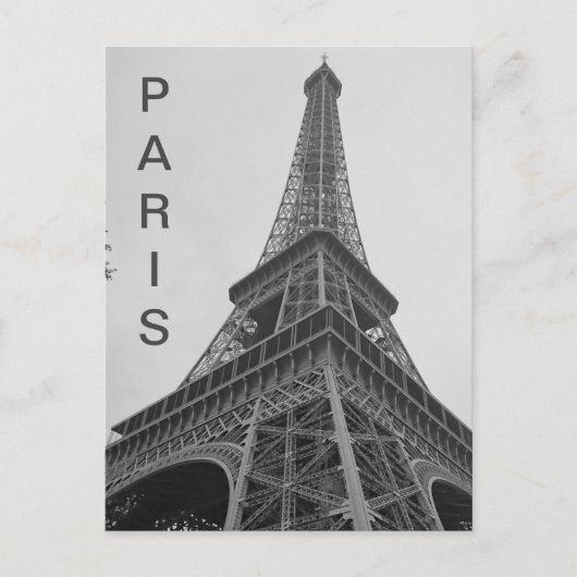 Zwarte & Witte Eiffeltoren in Parijs Frankrijk Rei Briefkaart (Voorkant)