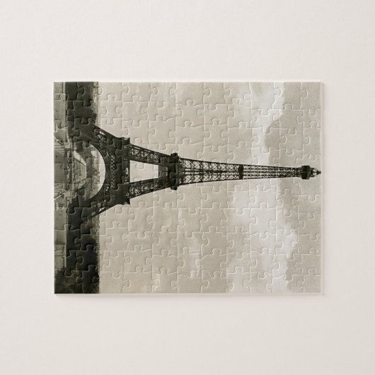 zwarte & witte Eiffeltower Legpuzzel (Horizontaal)