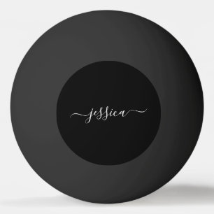 Zwarte witte elegant scriptnaam pingpongballen