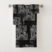 ZWARTE WITTE EN GOUDE NATIVITEIT