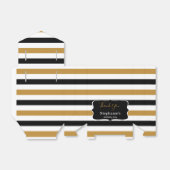 Zwarte, witte en gouden strepen op zaterdag bedankdoosjes (Uitgevouwen)