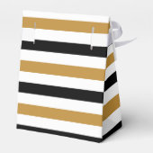 Zwarte, witte en gouden strepen op zaterdag bedankdoosjes (Achterkant)