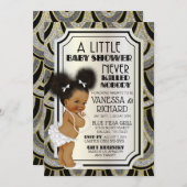 zwarte witte en goudglitter van de jaren twintig kaart (Voorkant / Achterkant)