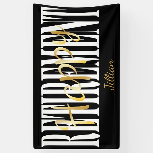 Zwarte, witte en goudregeringspartij spandoek (Verticaal)