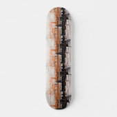 Zwarte, witte en koperen Abstracte verfdruppels Skateboard (Voorkant)