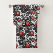 Zwarte, witte en rode aardbeien overal bad handdoek (Insitu)