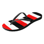 Zwarte, witte en rode strepen teenslippers (Schuin)