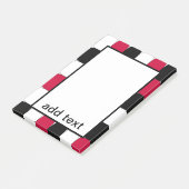 Zwarte, witte en rode visheye post-it® notes (Schuin)