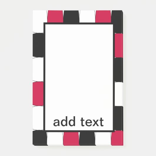 Zwarte, witte en rode visheye post-it® notes (Voorkant)