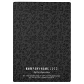 Zwarte witte en roze Floral Damaskers Klembord (Achterkant)