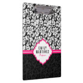 Zwarte witte en roze Floral Damaskers Klembord (Rechts)
