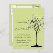 Zwarte Witte esdoorn slaan de datum briefkaart (Voorkant / Achterkant)