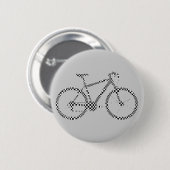 zwarte witte fiets ronde button 5,7 cm (Voorkant /achterkant)