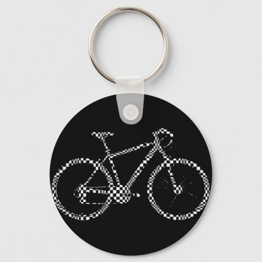 zwarte witte fiets sleutelhanger (Voorkant)