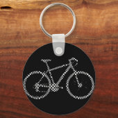 zwarte witte fiets sleutelhanger (Voorkant)