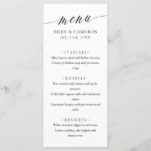 Zwarte witte fijne kalligrafie menu (Voorkant)