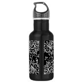 Zwarte witte flacon Water met naam Waterfles (Achterkant)