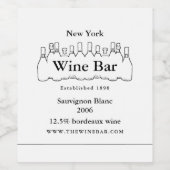 Zwarte & Witte Flessen, Wijnbar/Wijnmakerij Wijn Etiket (Enkel label)