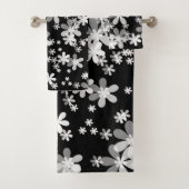 zwarte witte flora bad handdoek (Insitu)