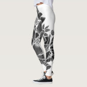 Zwarte witte flora leggings (Links)