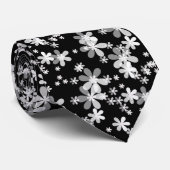 zwarte witte flora stropdas (Opgerold)