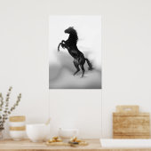 Zwarte witte fokpaarden poster (Keuken)