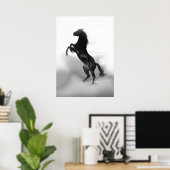 Zwarte witte fokpaarden poster (Thuiskantoor)