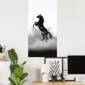 Zwarte witte fokpaarden poster (Thuiskantoor)