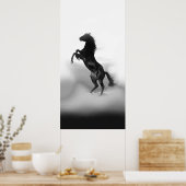 Zwarte witte fokpaarden poster (Keuken)