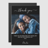 Zwarte witte foto bedankt magnet (Voorkant / Achterkant)