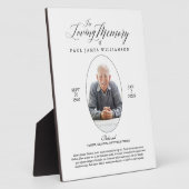 Zwarte/Witte Foto-herinnering Geschenk ter nagedac Fotoplaat (Zijkant)